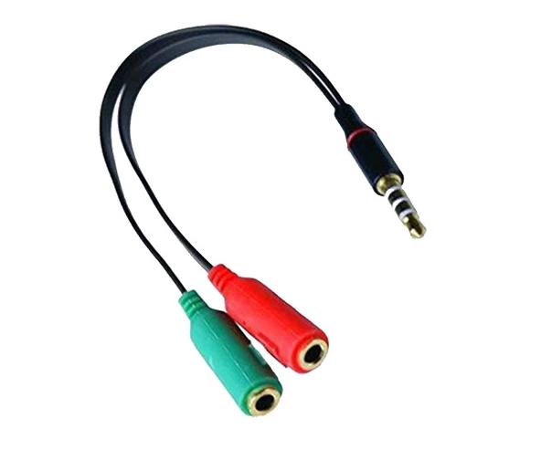 Qport Q-A15 Audio + Mic To 3.5MM 15Cm Kulaklık Çevirici ürün görseli 1