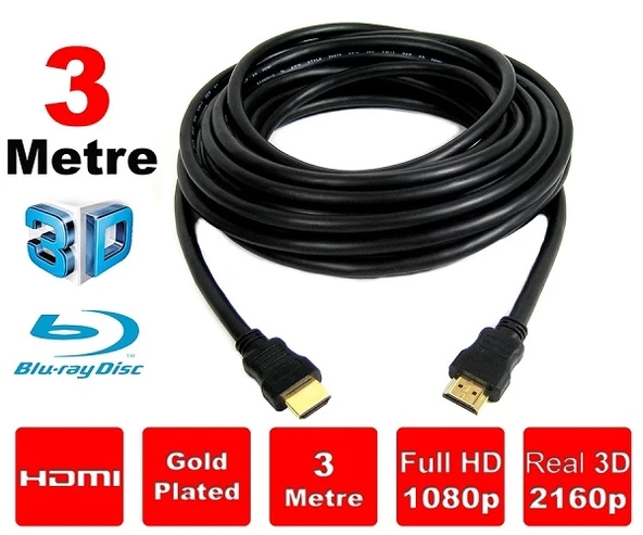 Codegen CPS30 3Mt Altın Kaplama Uçlu Hdmi Kablo - Resim 2