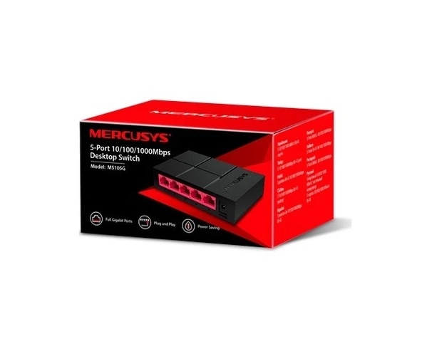 Mercusys MS105G 5 Port 10/100/1000 Switch - Resim 2