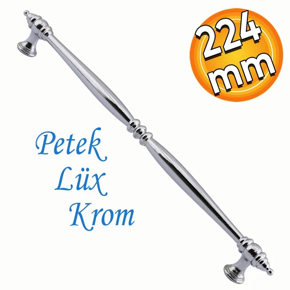 Petek Lüx Mutfak Mobilya Çekmece Dolabı Dolap Kapak Kulpu Kulbu Düz Metal Kulpları Kulpu 224 Mm Krom ürün görseli 1