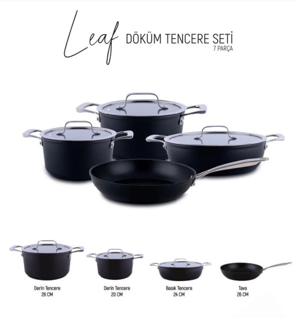 Arow Leaf Döküm 7 Prç Tencere Seti DC1.TR-4262 ürün görseli 1