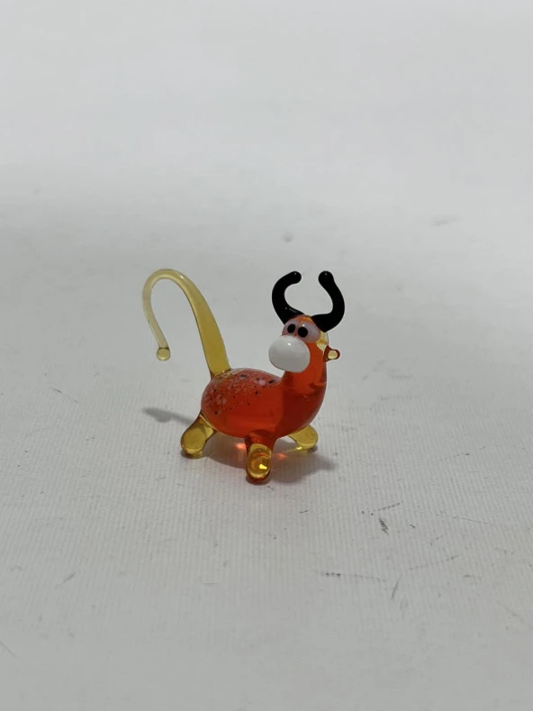 El Yapımı Mini Murano Cam İnek Biblo A154-08 - Resim 2