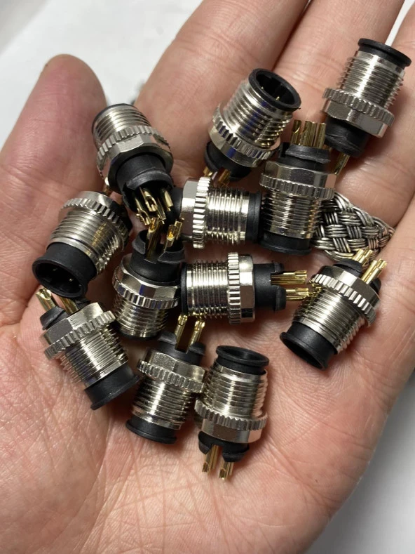 M12 4 Pin Dcode Erkek Konnektör Soketi 1 Adet - Resim 3