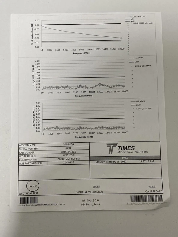 Times Microwave System PhaseTrack Kablo PT210/2M/SM/SM 2 Metre - Resim 6