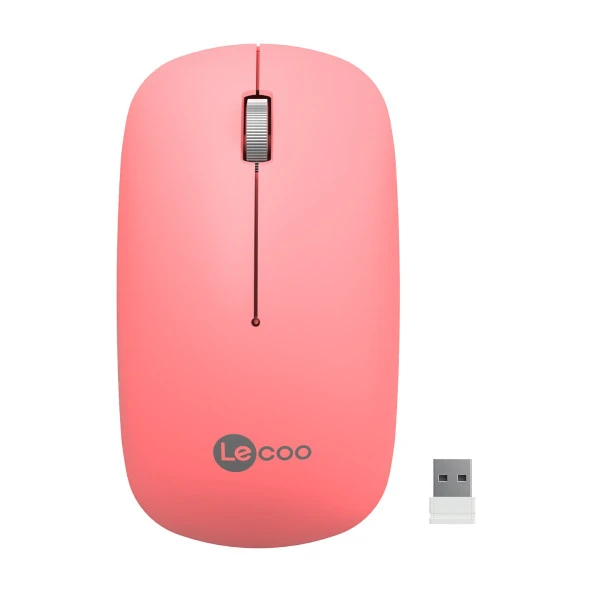 Lenovo Lecoo WS214 1200 DPI 4 Tuşlu Kablosuz Sessiz Mouse - Pembe ürün görseli 1