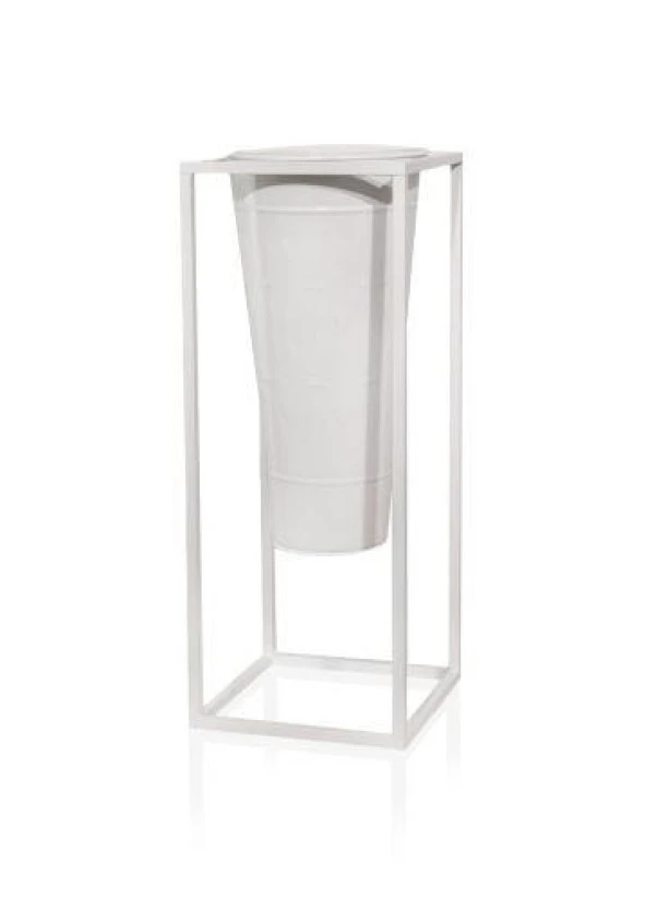 The Mia Prizma Vazo & Saksı Beyaz 80x30x30 cm PZM0031 ürün görseli 1