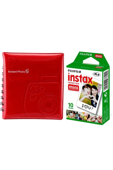 Instax 7-8-9-25-70-90 İçin 10'lu Film+64 'lük Instax Albüm ürün görseli 1