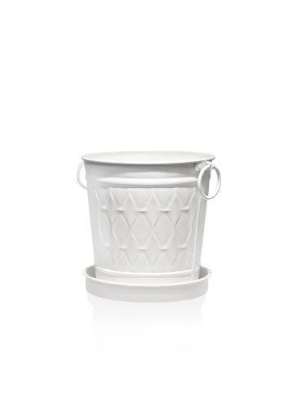 The Mia Prizma Saksı Beyaz 33x25x33 cm PZM0032 ürün görseli 1