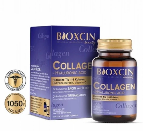 Bioxcin Collagen & Hyaluronic Acid 30 Tablet 8680512630845 ürün görseli 1