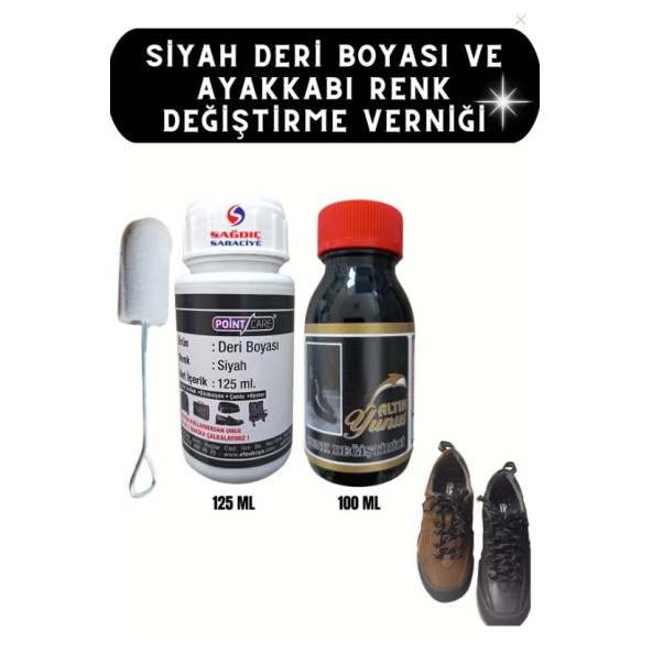 Point Care Siyah Deri Boyası Ve Altınyunus Renk Değiştirme Verniği Altnp1 ürün görseli 1