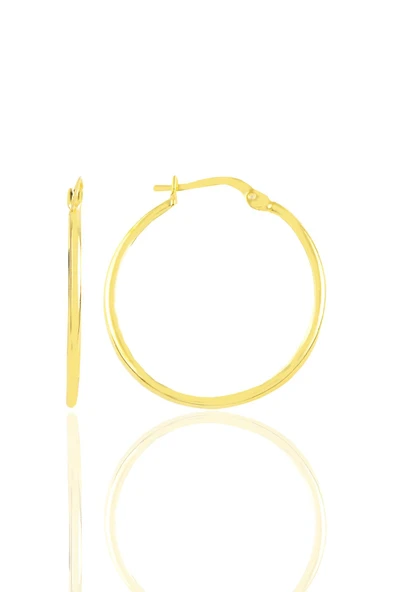 Gümüş altın yaldızlı 32 mm şarnel halka küpe SGTL12287GOLD ürün görseli 1