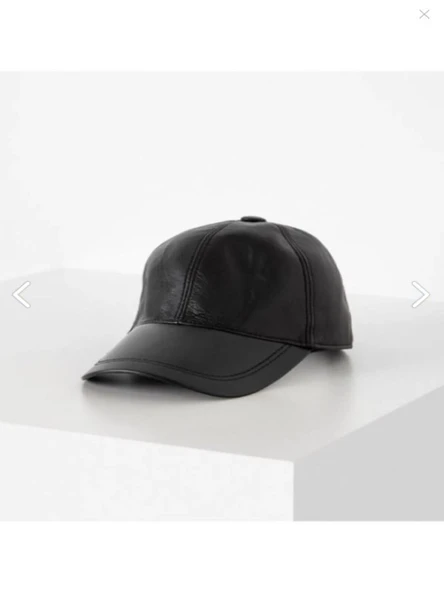 Thfabric T00611 Hakiki Deri Unisex Siyah Deri Cep Ayarlanabilir Şapka ürün görseli 1