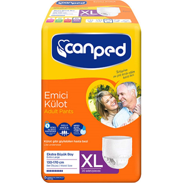 Canped Emici Külot Ekstra Büyük Boy XL 30'lu Hasta Bezi ürün görseli 1
