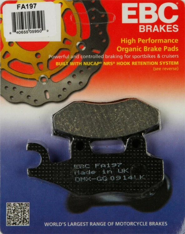 Ebc Fa197 2001-2015 Kymco CK 125 Pulsar Uyumlu Ön Fren Balatası Organik Balata ürün görseli 1