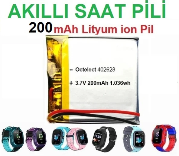 Day Akıllı Çocuk Saat Batarya - Pil 3.7v 200mah 582728 pil 2 Yıl Garantili ASAP200000008 ürün görseli 1
