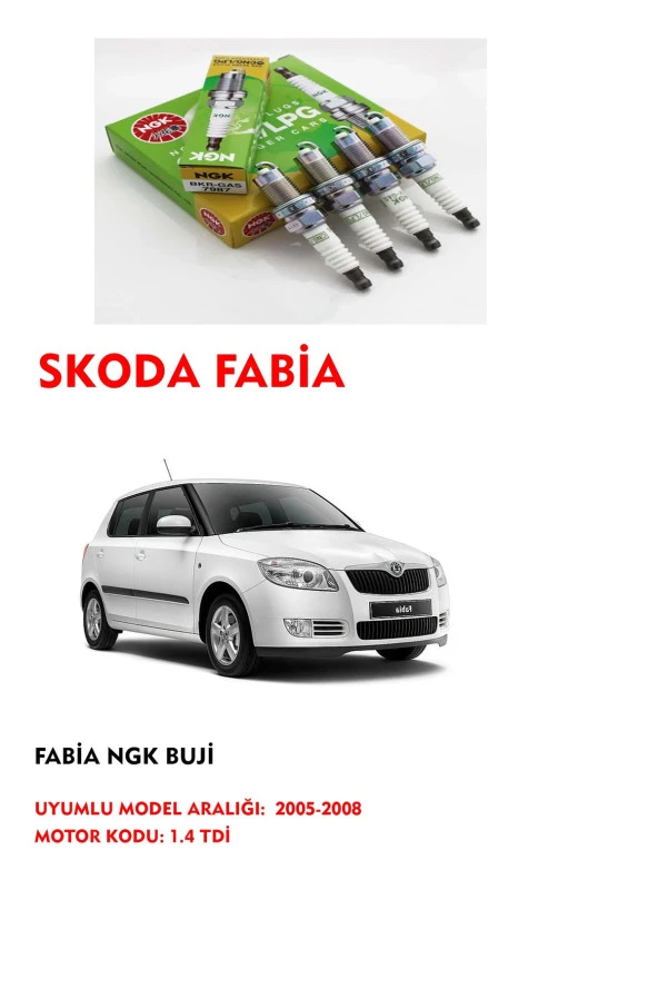 NGK  Skoda Fabia 2 2007 Model 1.4tdi Buji ürün görseli 1