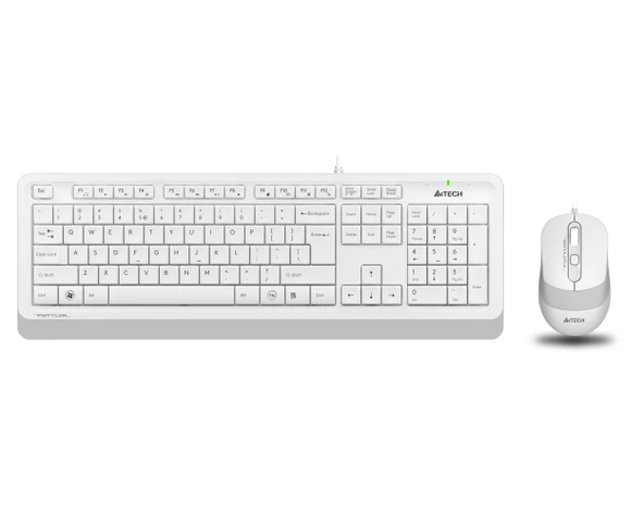 A4 TECH F1010 Q USB BEYAZ TR MM KLAVYE+OPT MOUSE - Resim 2