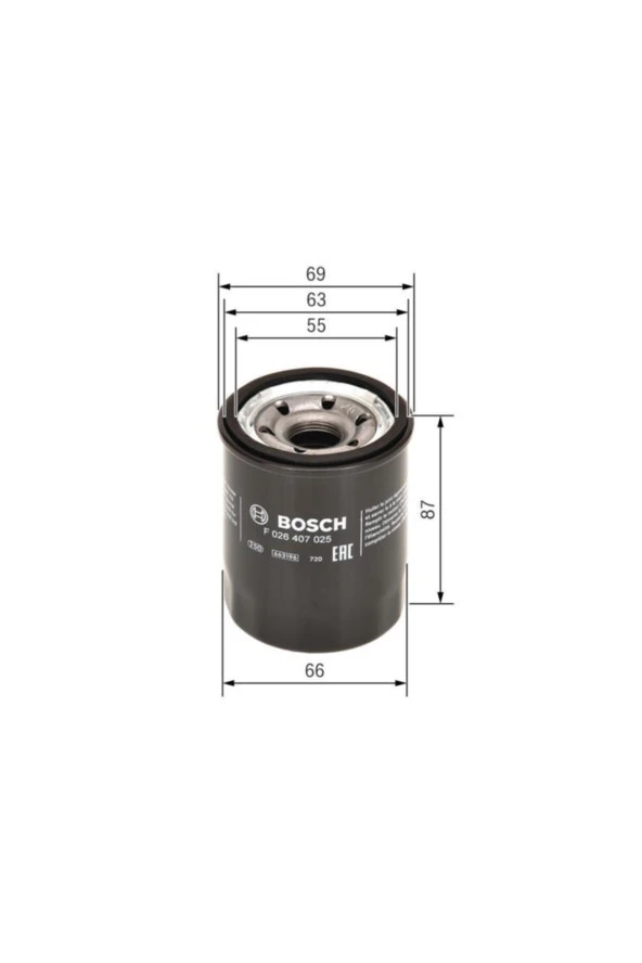 Bosch  Bos-f026407025 Yağ Filtresi Atos 1998 - 1.1 (mx) 1.1i 1... ürün görseli 1