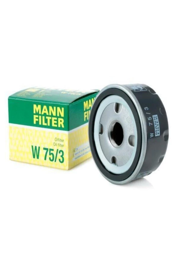 MANN  Man W75/3 Yağ Filtresi Megane I, Iı, Iı, Clıo I, Iı, Iı,fluence,kangoo, R9-19,logan,sandero,duster ürün görseli 1