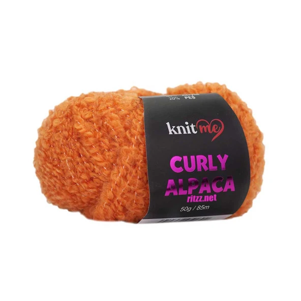 Knit Me Curly Alpaca KC13 Turuncu ürün görseli 1