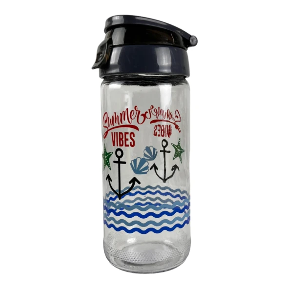 Cam Matara Cam İçecek Matarası Şişesi Sporcu İçecek Matarası 500ML ürün görseli 1