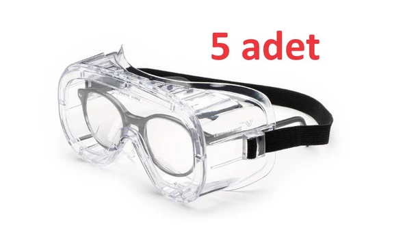 5 Adet Univet 602.01.00.00 Goggle Koruyucu İş Güvenliği Gözlüğü ürün görseli 1