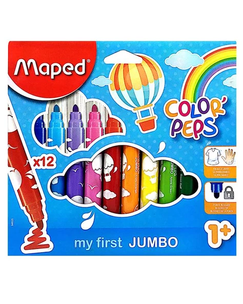 Maped Jumbo Keçeli Kalem 12 Renk ürün görseli 1