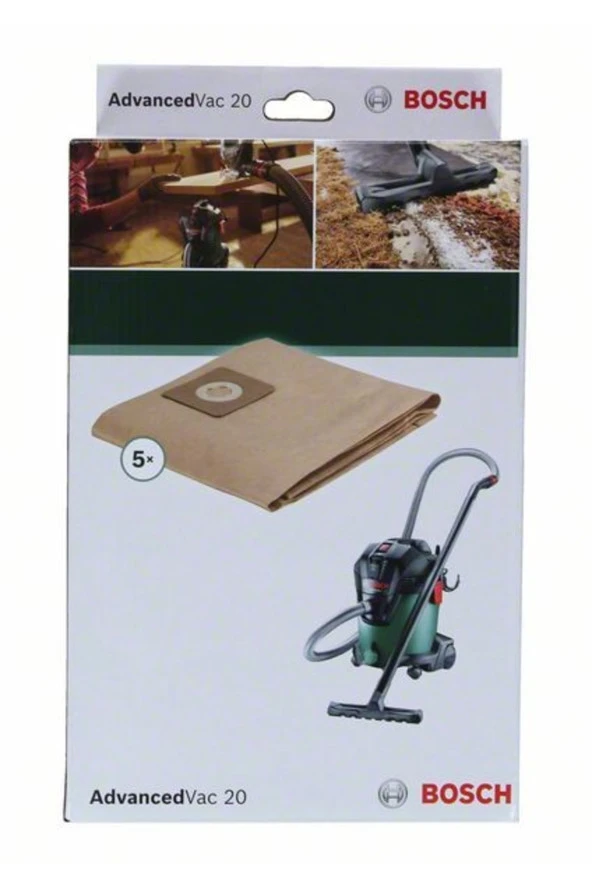 Bosch AdvancedVac 20 Süpürge Toz Torbası - 5li - Resim 2