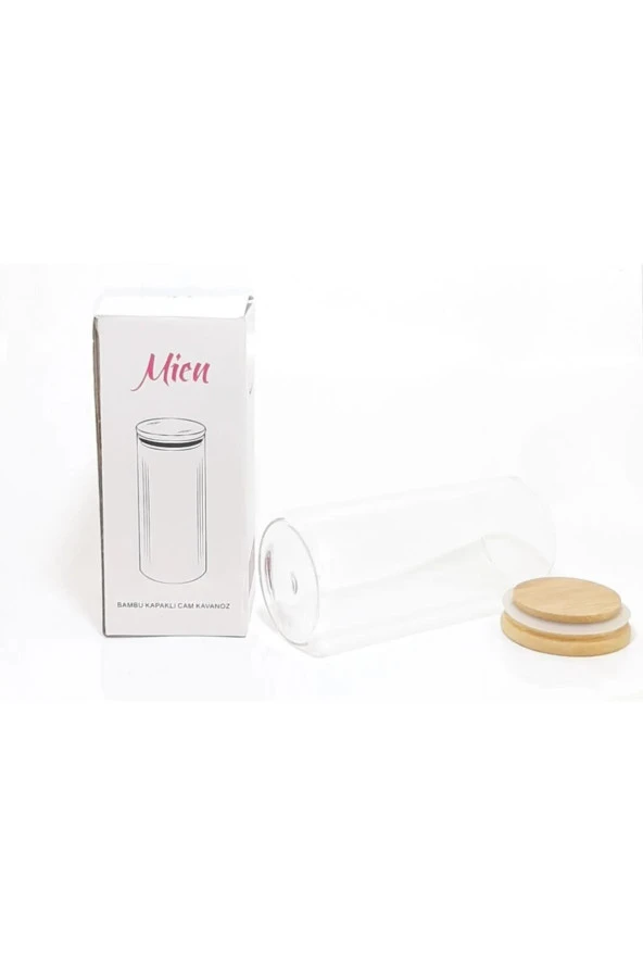 Mien 450 ML Bambu Kapaklı Cam Kavanoz Mien-6515 ürün görseli 1