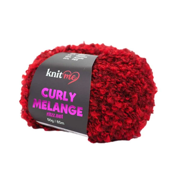Knit Me Curly Melange KCM57 Kırmızı Melanj ürün görseli 1