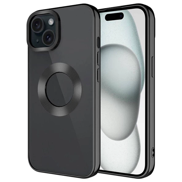 iPhone 15 Plus Kılıf Tek Kamera Çerçeveli Logo Gösteren Omega Kılıf ürün görseli 1