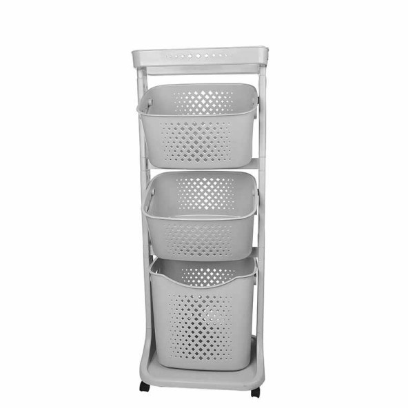 Üç Katlı Organizer Sepet - Sebzelik - Resim 3