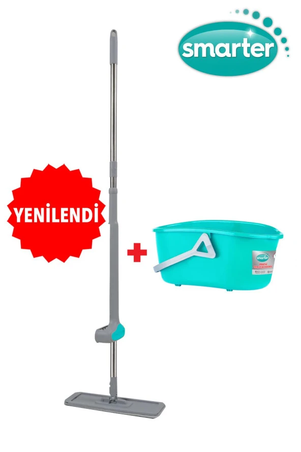 SMARTER EASY TABLET MOP YEŞİL + PRATİK TEMİZLİK KOVASI MİKROFİBER PASPAS TEMİZLİK SETİ ürün görseli 1