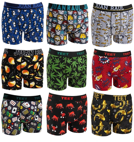 TEET Erkek Boxer Pamuklu Desenli Premium 9'lu Set - Resim 9