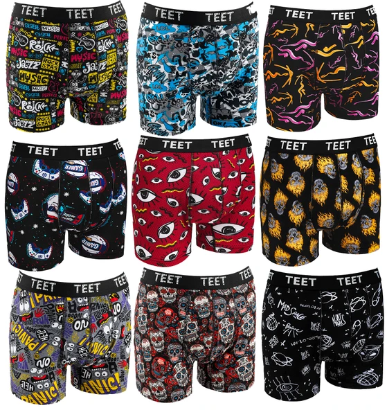 TEET Erkek Boxer Pamuklu Desenli Premium 9'lu Set ürün görseli 1