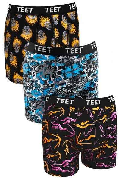 TEET Erkek Boxer Pamuklu Desenli Premium 9'lu Set - Resim 4