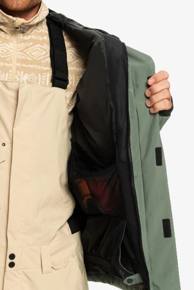 Quiksilver Mission Solıd Jk Erkek Yeşil Snowboard Montu - Resim 7