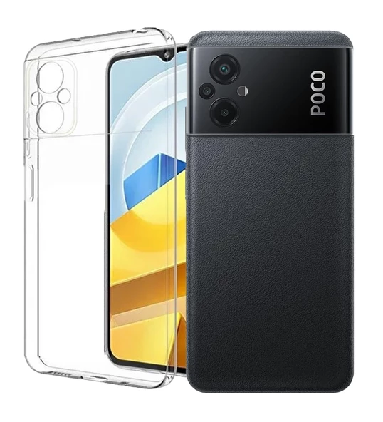FitCase Xiaomi Poco M5 Kılıf Kamera Korumalı Silikon Şeffaf Arka Kapak ürün görseli 1