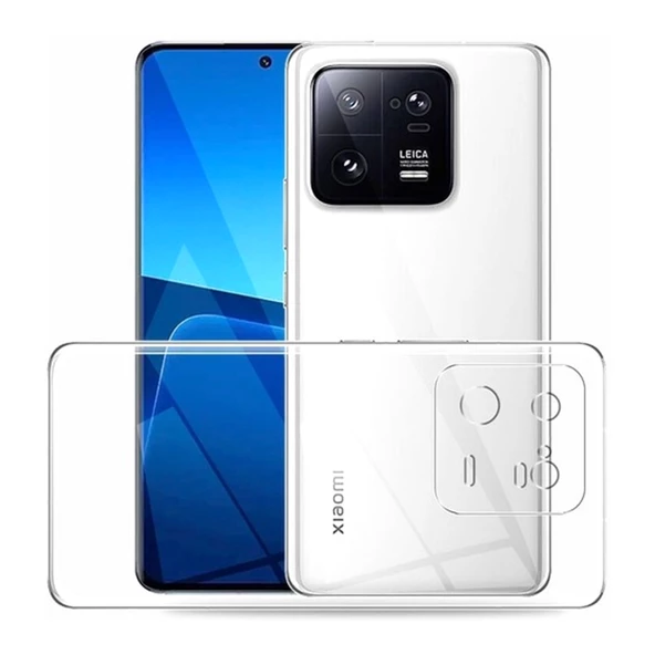 FitCase Xiaomi 13 Pro Kılıf Kamera Korumalı Silikon Şeffaf Arka Kapak ürün görseli 1