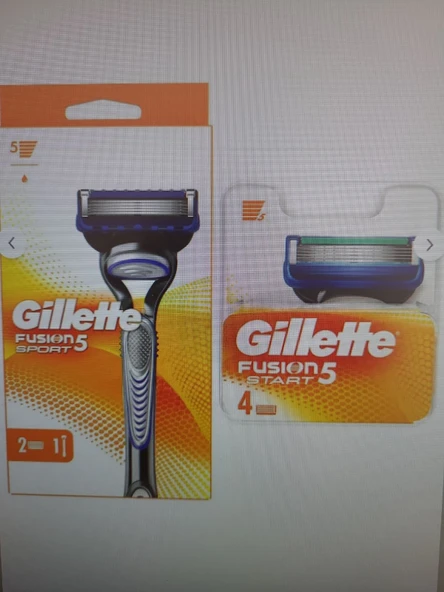 Gillette Fusion Start Tıraş Makinesi + 2 Adet Yedek Tıraş Bıçağı Başlığı +Yedek Bıçağı Başlığı x4 ürün görseli 1