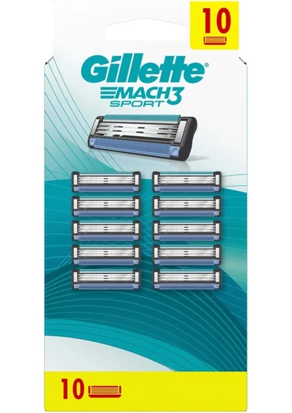 Gillette Mach3 Sport Yedek Tıraş Bıçağı 10 Adet ürün görseli 1