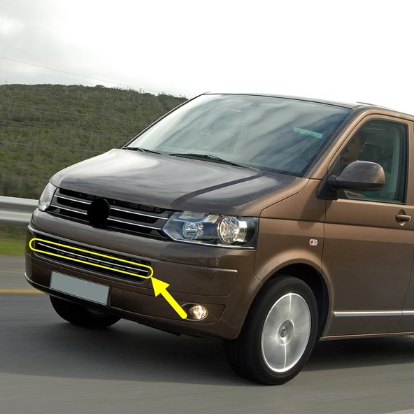 VW Caravelle T6 2010-2015 Ön Tampon Orta Izgara Krom Çıtası 7E5853761 ürün görseli 1