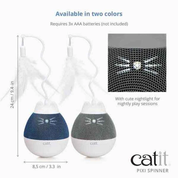 Catit Pixi Spinner Akıllı Oyuncak Mavi Beyaz - Resim 2