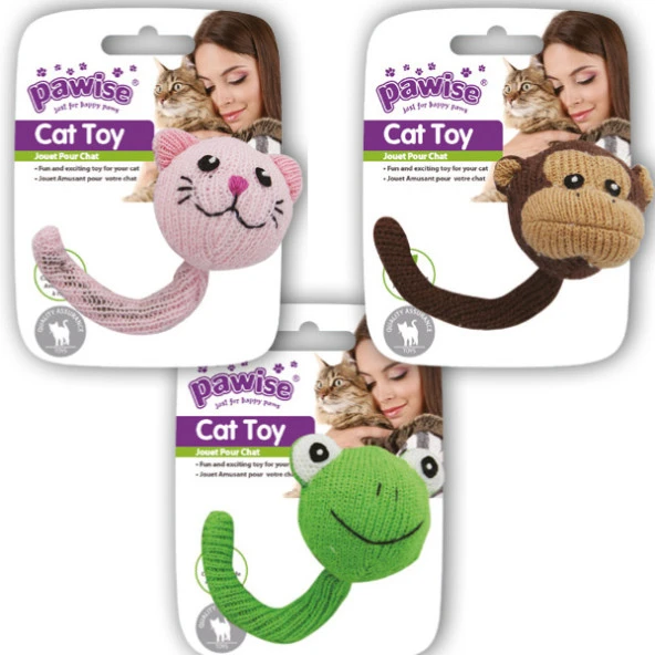 Pawise Catnipli Sesli Örme Kedi Oyuncağı 12 cm ürün görseli 1