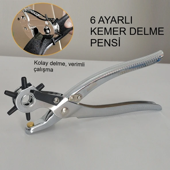 6 BAŞLIKLI Kemer Delme, Delik Açma Pensi ( MADE IN İTHAL) ürün görseli 1