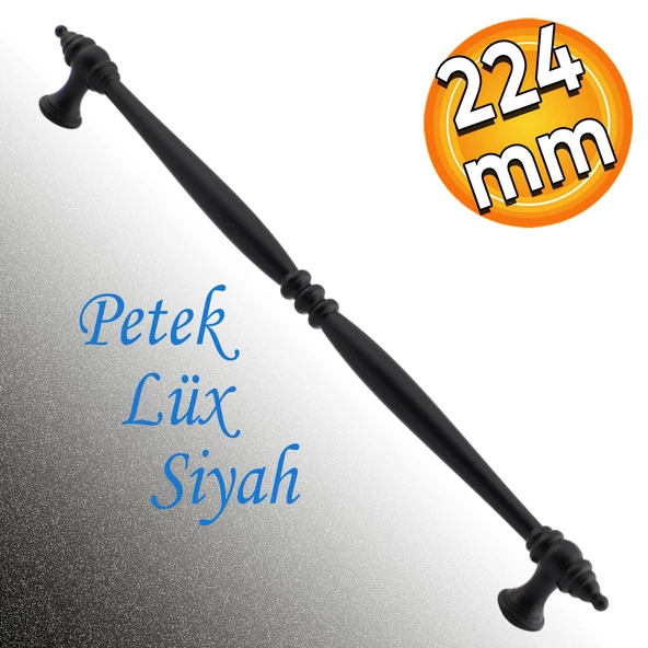 Petek Lüx Mutfak Mobilya Çekmece Dolabı Dolap Kulpu Kulbu Düz Metal Kulp Kulpu 224 Mm Siyah Kulpları ürün görseli 1