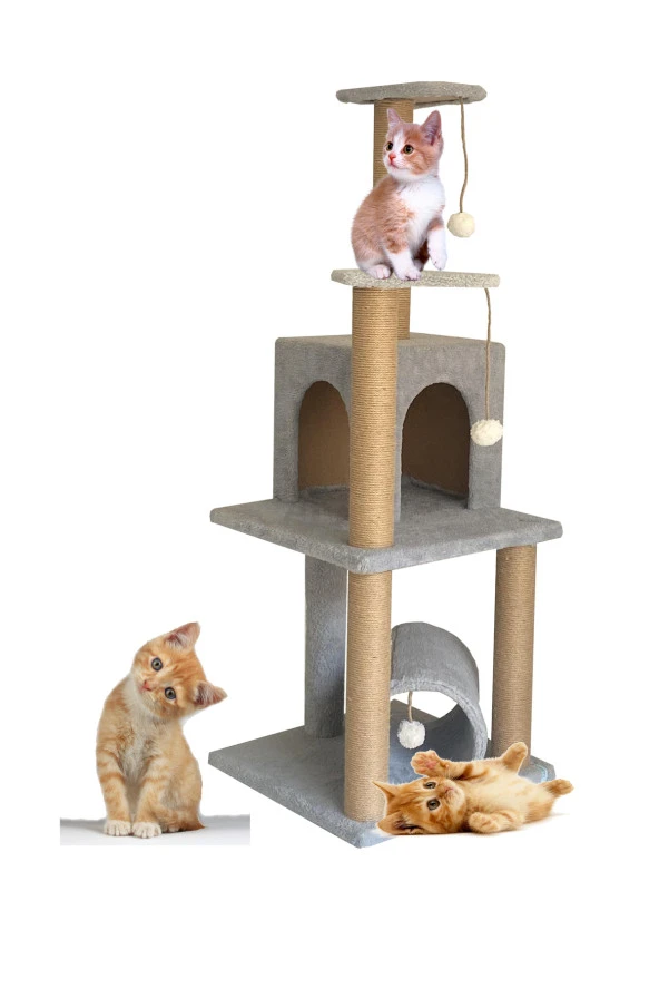 Nursoft T-06 Kedi Oyun evi Kedi Tırmalama ve Oyun Evi ürün görseli 1