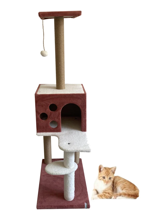 Kedi Tırmalama Ve Oyun Evi 124 Cm Antrasit ürün görseli 1