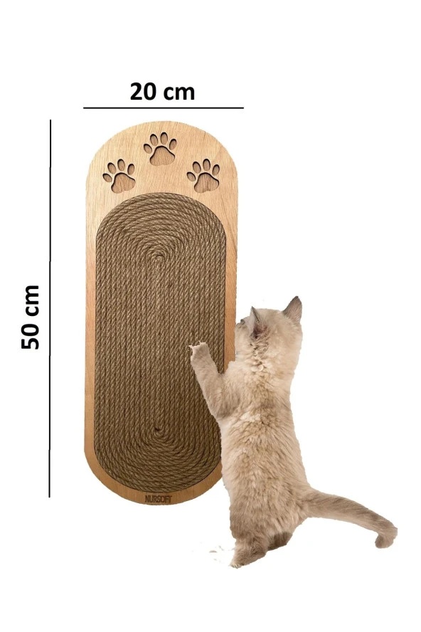 Duvara Monte Edilebilir Ahşap Kedi Tırmalama Tahtası ürün görseli 1