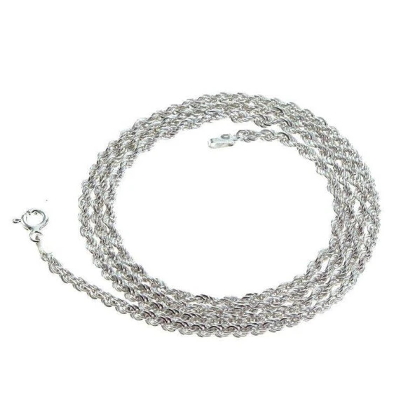 Gümüş halat zincir SGTL10481 - Resim 6
